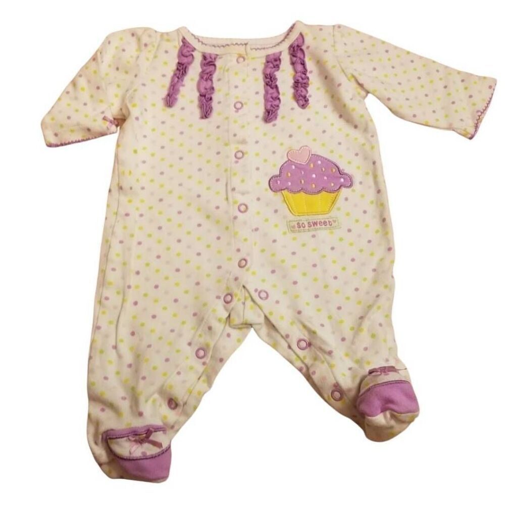 Little Wonder cupcake footed pajamas 0-3 mo